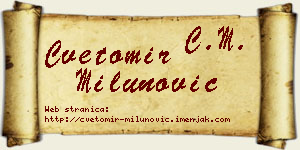 Cvetomir Milunović vizit kartica